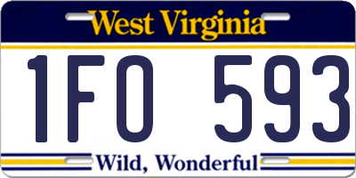 WV license plate 1FO593