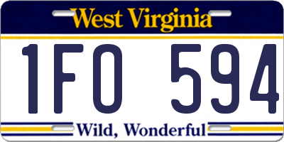 WV license plate 1FO594