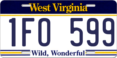 WV license plate 1FO599