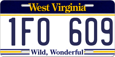 WV license plate 1FO609