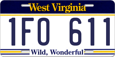 WV license plate 1FO611