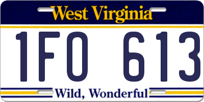 WV license plate 1FO613