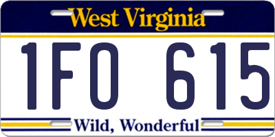 WV license plate 1FO615
