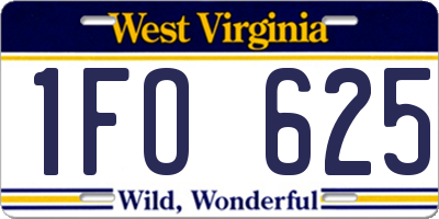 WV license plate 1FO625