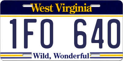 WV license plate 1FO640