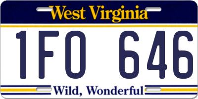 WV license plate 1FO646