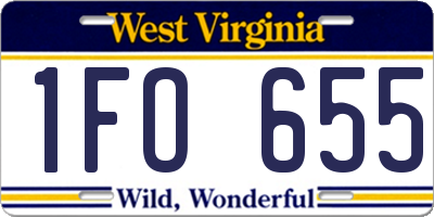 WV license plate 1FO655