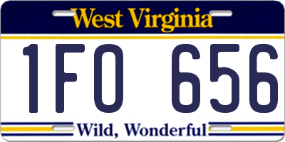 WV license plate 1FO656