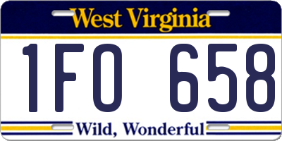 WV license plate 1FO658