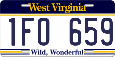 WV license plate 1FO659