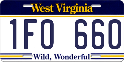 WV license plate 1FO660