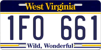 WV license plate 1FO661