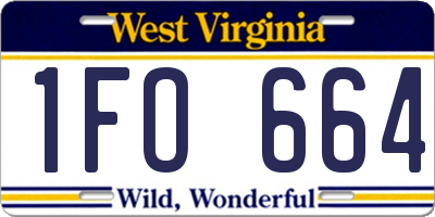 WV license plate 1FO664