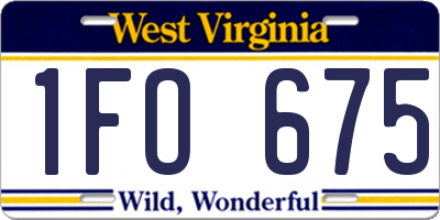 WV license plate 1FO675