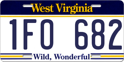 WV license plate 1FO682