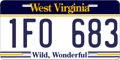 WV license plate 1FO683