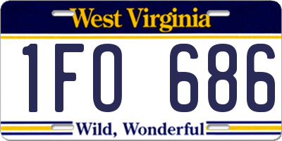 WV license plate 1FO686