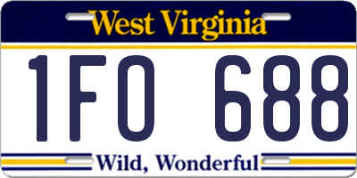 WV license plate 1FO688