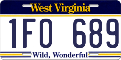 WV license plate 1FO689