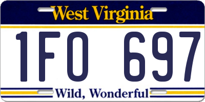 WV license plate 1FO697