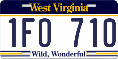 WV license plate 1FO710