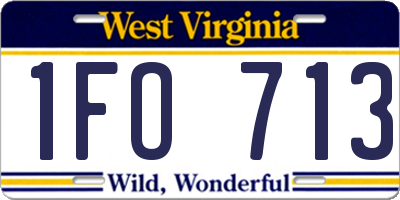 WV license plate 1FO713