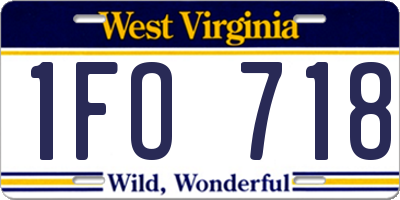 WV license plate 1FO718