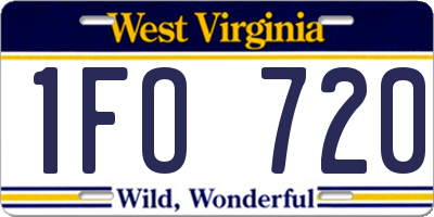 WV license plate 1FO720