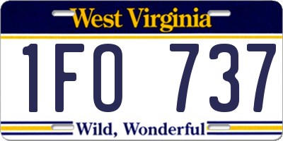 WV license plate 1FO737