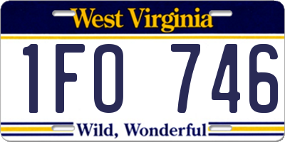 WV license plate 1FO746