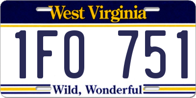 WV license plate 1FO751