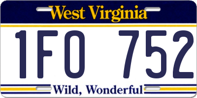 WV license plate 1FO752