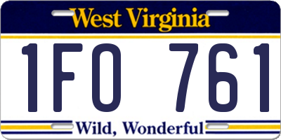 WV license plate 1FO761