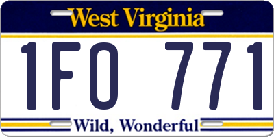 WV license plate 1FO771