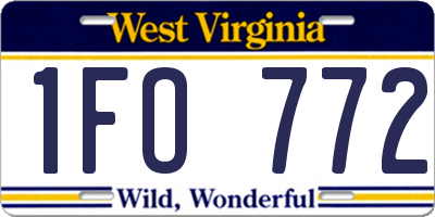WV license plate 1FO772
