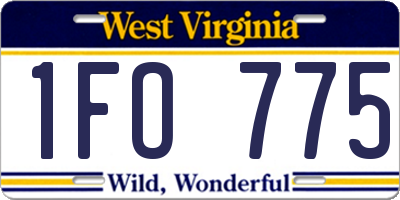 WV license plate 1FO775
