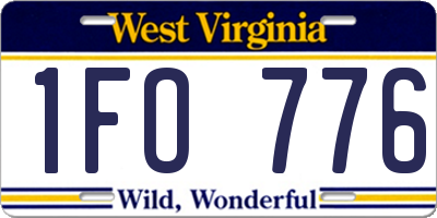 WV license plate 1FO776