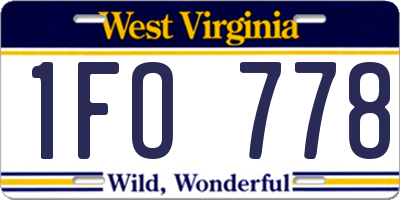 WV license plate 1FO778