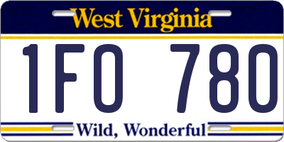 WV license plate 1FO780