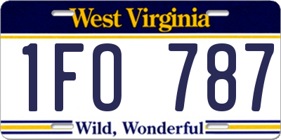 WV license plate 1FO787