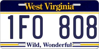 WV license plate 1FO808