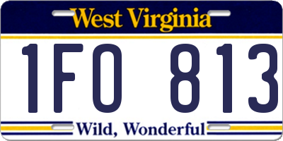 WV license plate 1FO813