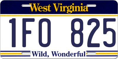 WV license plate 1FO825