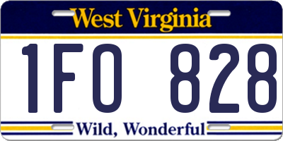 WV license plate 1FO828