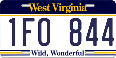 WV license plate 1FO844
