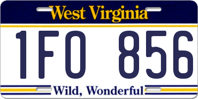 WV license plate 1FO856