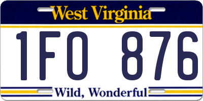 WV license plate 1FO876
