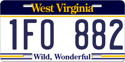 WV license plate 1FO882