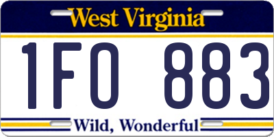 WV license plate 1FO883