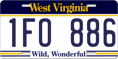 WV license plate 1FO886